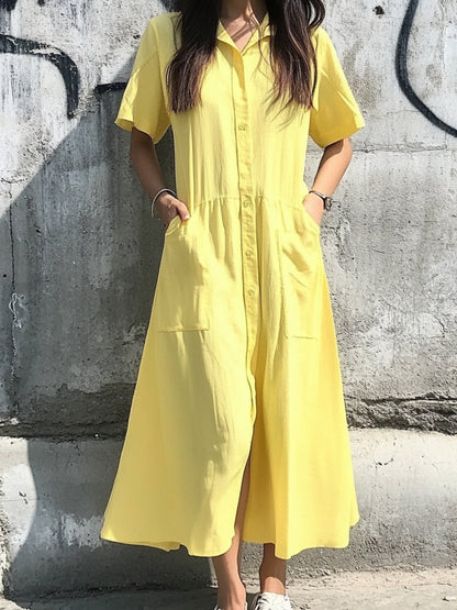 Robe midi à boutons pour dames Chic und Stil