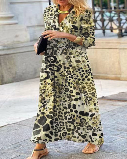 Robe maxi femme avec un motif léopard tendance et un design élégant à enrouler Chic und Stil