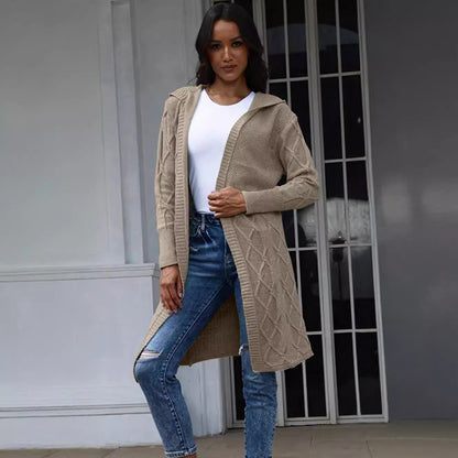 Dames Gros Tricot Cardigan avec motif torsadé élégant Chic und Stil