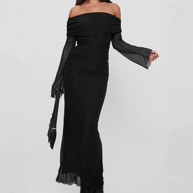 Robe maxi sans manches pour femmes avec détails en dentelle et design sans épaules Chic und Stil