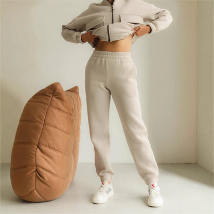 Dames confortable veste en polaire avec col haut et poches pratiques Chic und Stil