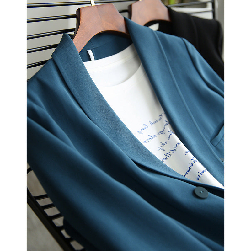 Blazer long ajusté double boutonnage pour femmes Chic und Stil