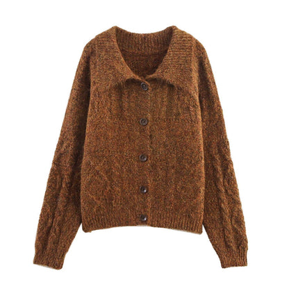 Dames cardigan en tissu doux avec de grands boutons Chic und Stil