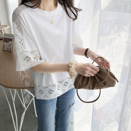 T-shirt femme avec dentelle Chic und Stil
