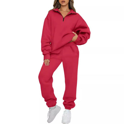 Chic and Style women's sporty zip sweater and jogger pants set