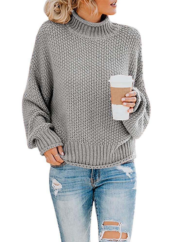 Pull en gros tricot pour femmes avec col montant et coupe décontractée Chic und Stil