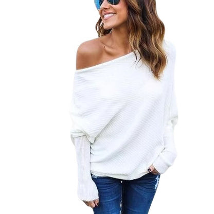 Pull en tricot décontracté à épaule dénudée pour femmes en style oversized Chic und Still