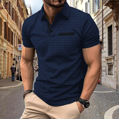 Polo homme en coton structuré à manches courtes avec design moderne Chic und Stil
