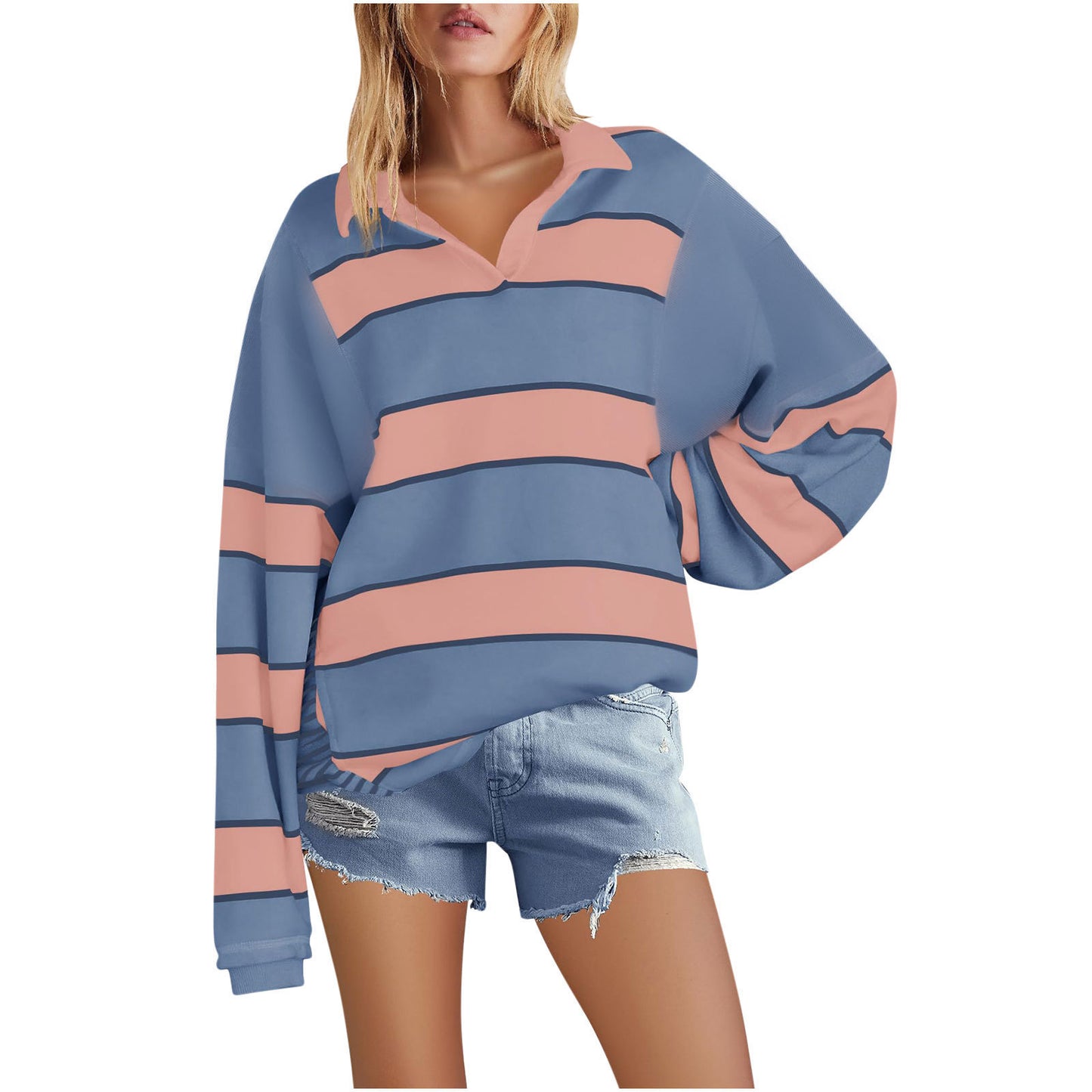 Pull ample dames avec design rayé et coupe lâche Chic und Stil