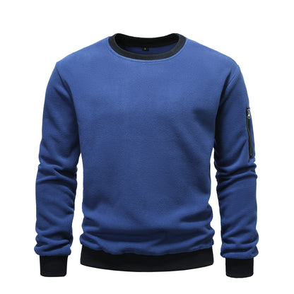Comfortable fleece pullover for men with zip pocket Chic and Style