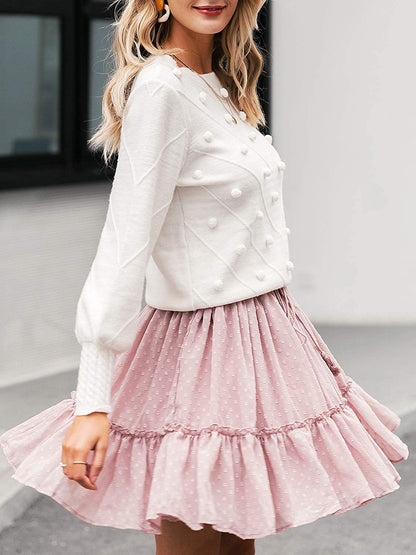 Pull en tricot pour femmes avec des pois 3D Chic und Stil