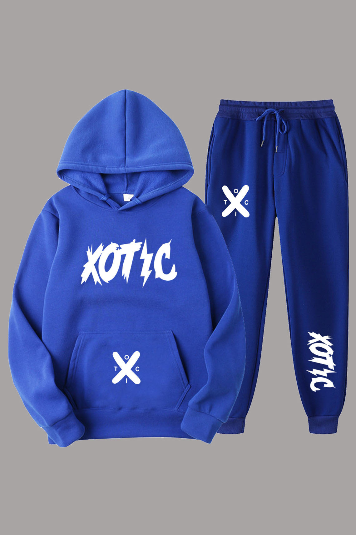 Women's sporty hoodie and jogger pants set with modern inscription Chic and Style