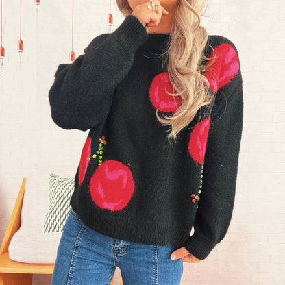 Pull à tricoter pour femmes avec motif cœur créatif et matériau doux Chic und Stil