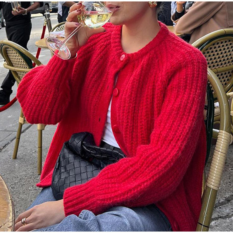Cardigan pour femmes avec patte de boutonnage classique et manches raglan Chic und Stil
