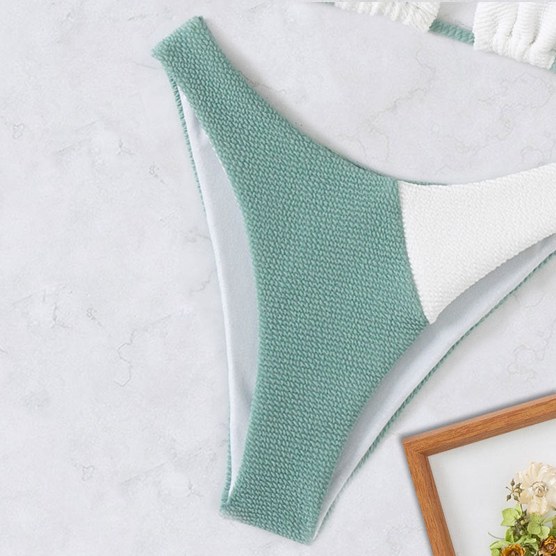 Dames Ensemble de bikini triangle texturé élégant Chic und Stil