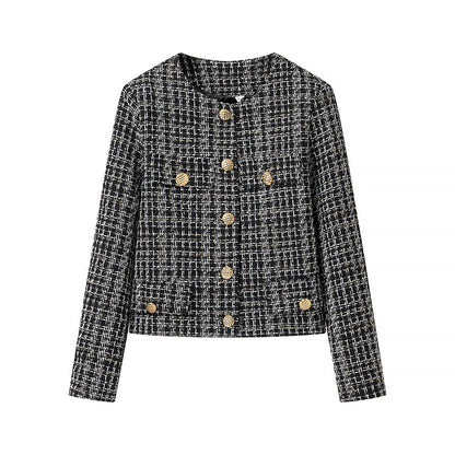Dames élégante veste en tweed avec boutons dorés Chic und Stil