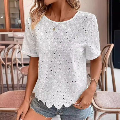 Blouse en dentelle à œillets pour femmes Chic und Stil