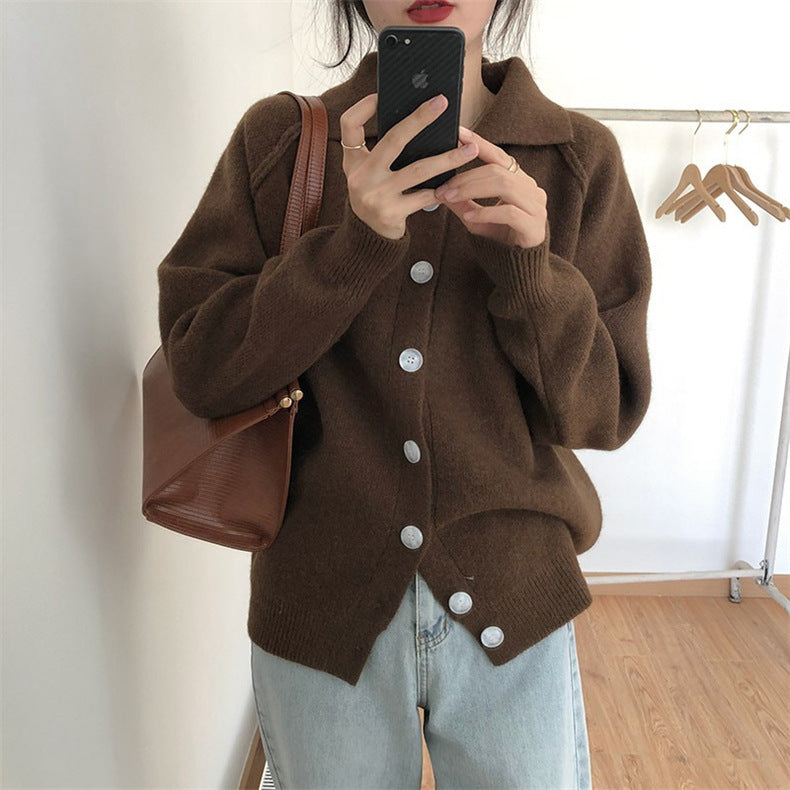 Cardigan en tricot confortable pour femmes avec col classique et fermeture à boutons Chic und Stil