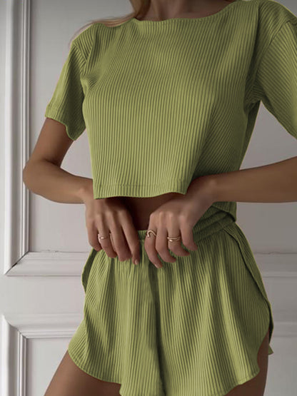Ensemble de haut court décontracté et de shorts pour dames Chic und Stil