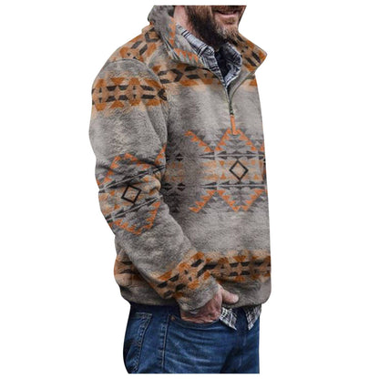 Veste pull pour hommes avec un design géométrique coloré et une poche poitrine pratique Chic und Stil