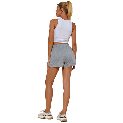 Shorts de sport pour femmes en mélange de coton léger avec taille élastique et poches latérales Chic und Stil