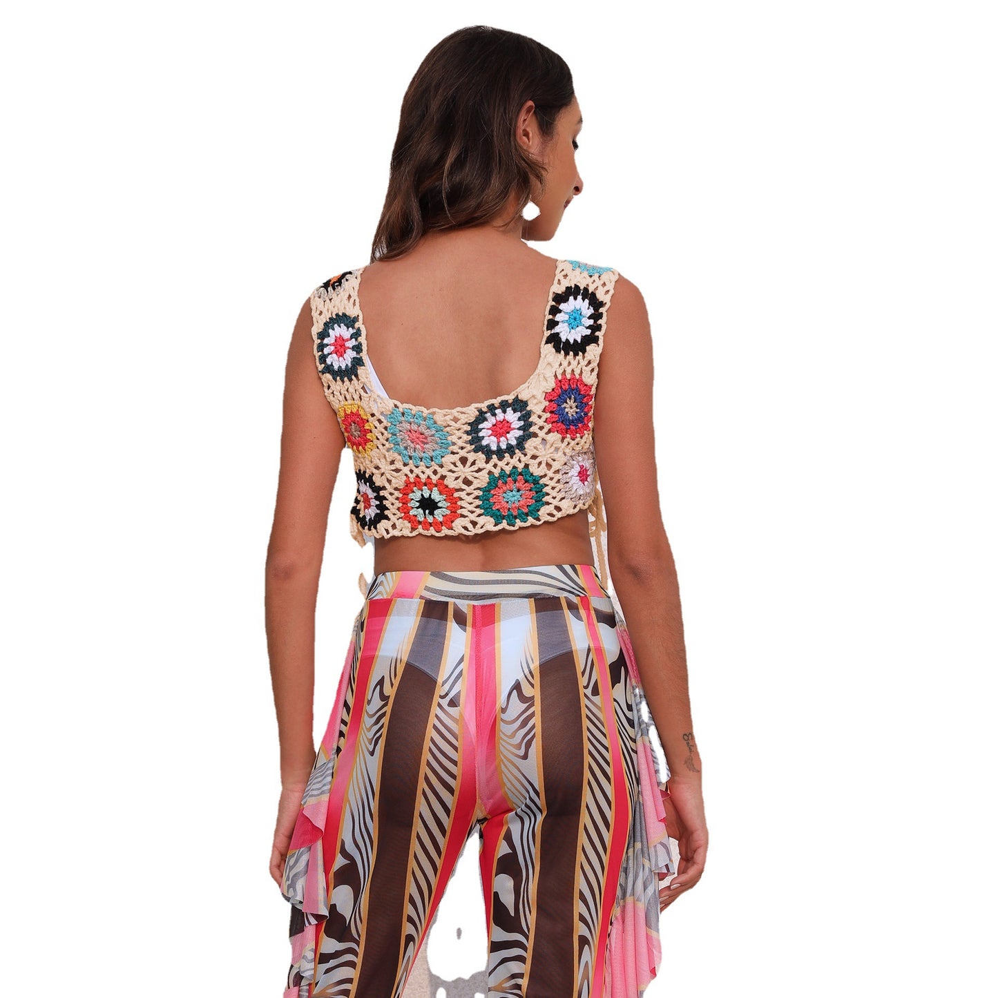 Dames Crochet Haut de Plage Chic und Stil