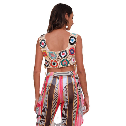 Dames Crochet Haut de Plage Chic und Stil