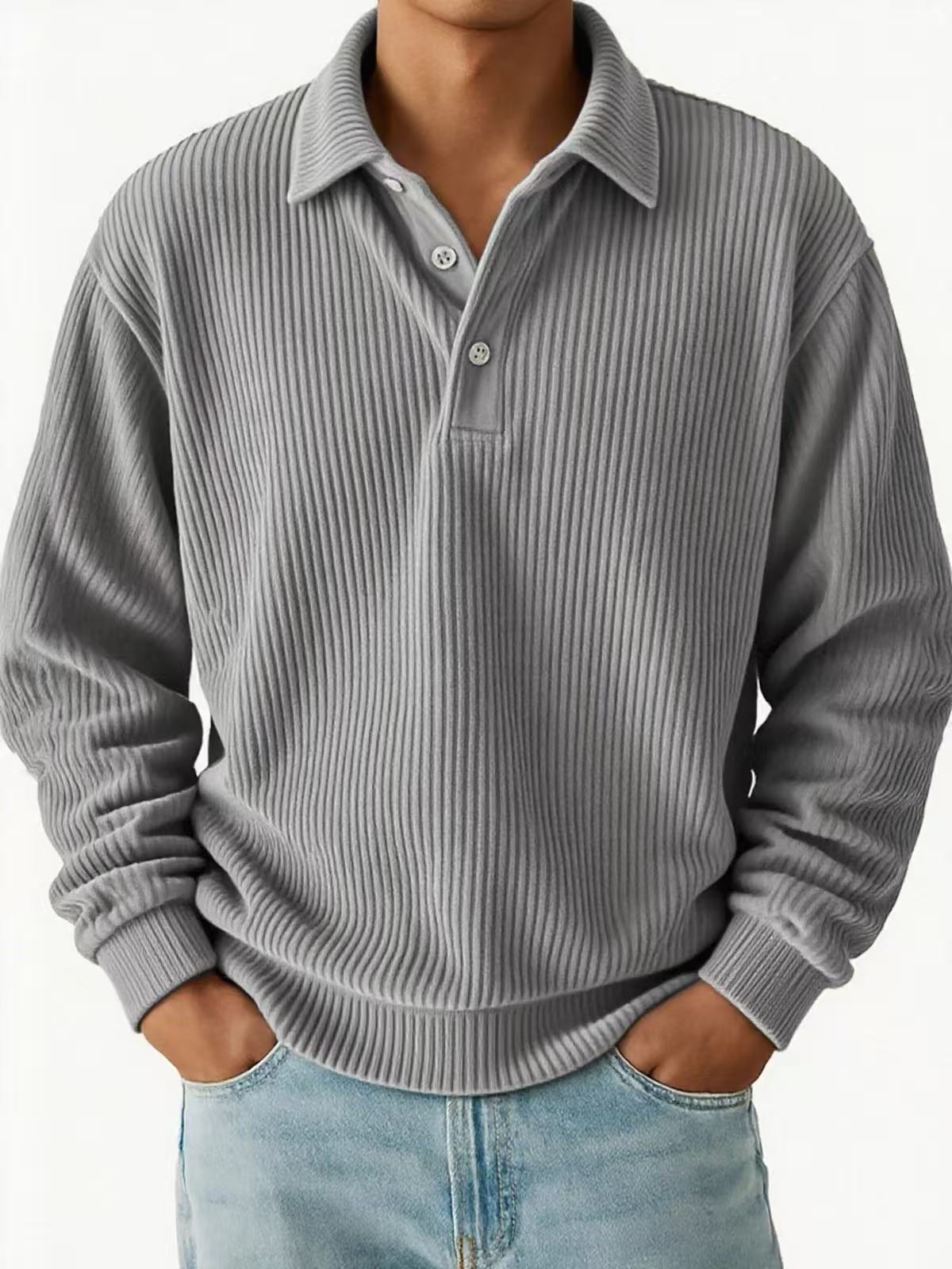Men's polo with ribbed texture and classic collar Chic and Style