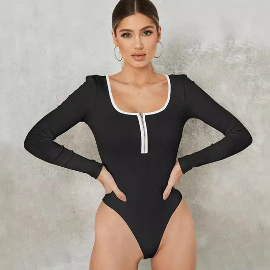 Body à manches longues pour dames avec détail zippé Chic und Stil