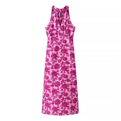 Robe maxi femme au design floral avec décolleté arrière élégant Chic und Stil