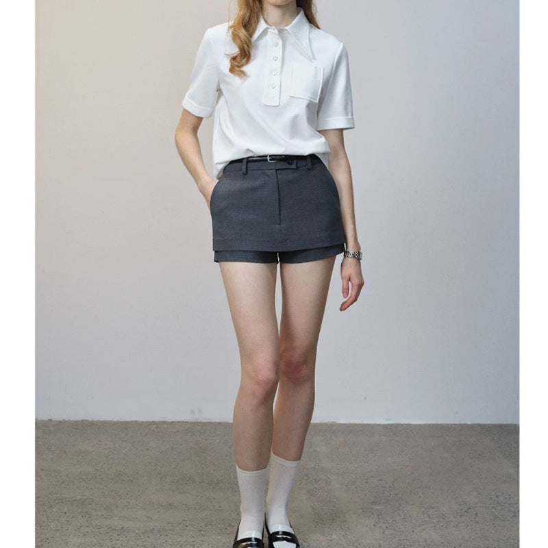 Chemise polo classique pour femmes avec détail de poche Chic und Stil