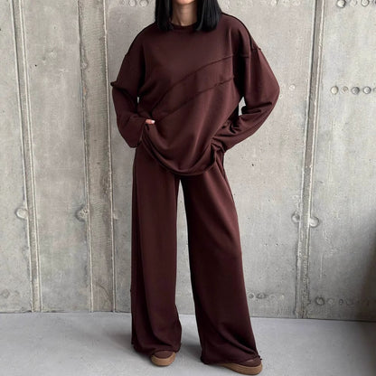 Chic and Style oversized casual sweatshirt set for women and loose athletic pants