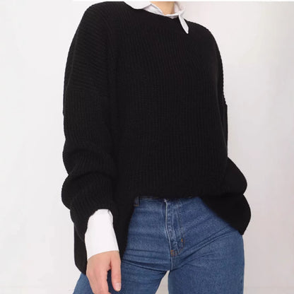 Femmes pull en gros tricot décontracté avec des manches larges et une coupe moderne Chic und Stil