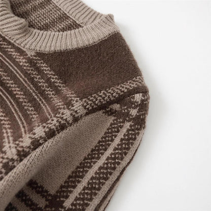 Ladies Checked Cardigan with Button Closure and Ruched Sleeves Chic and Style