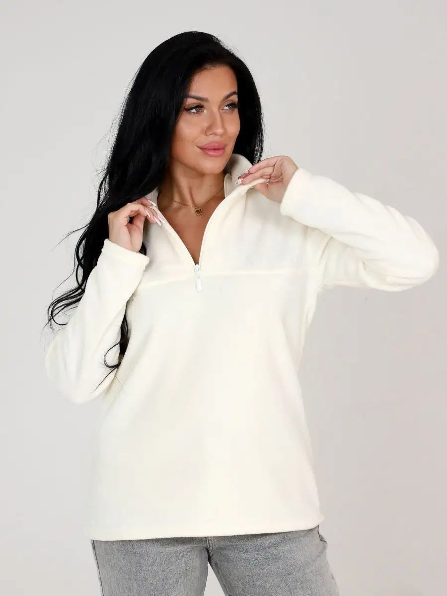 Dames pull en polaire avec col montant Chic und Stil