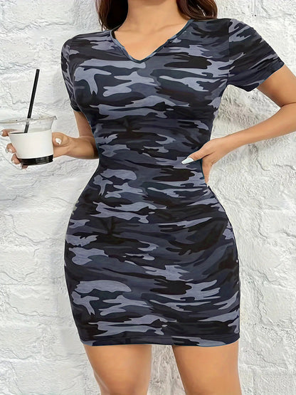 Robe Bodycon Camouflage pour Femmes Chic und Stil