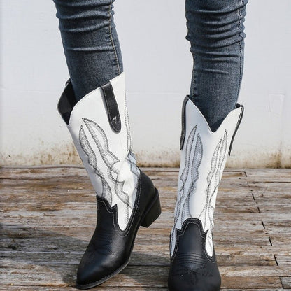 Bottes de cowboy pour dames avec un élégant motif de couture Chic und Stil
