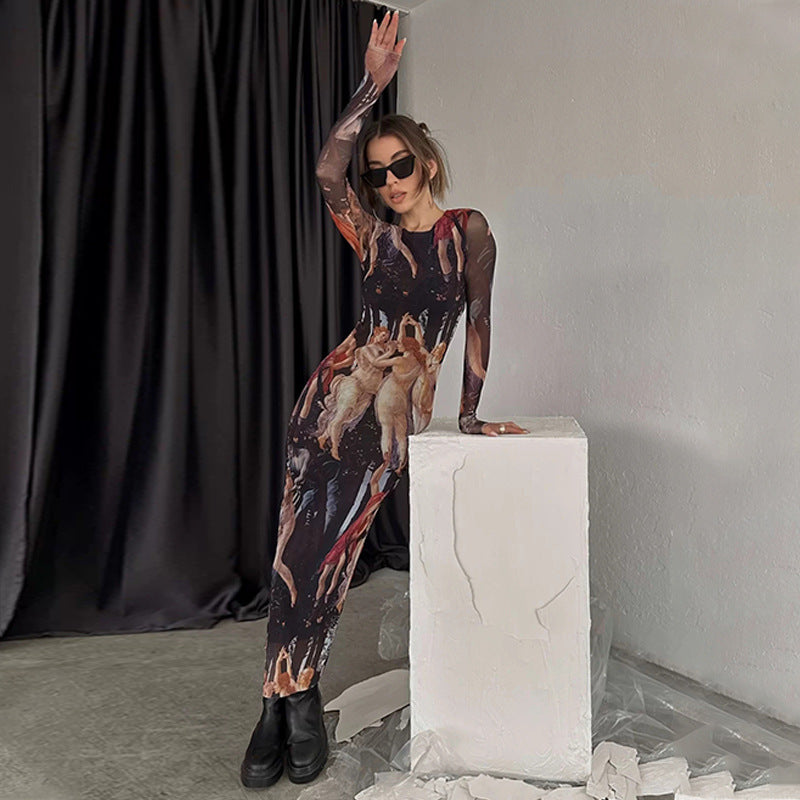 Robe en plastifié ajustée pour dames Chic und Stil