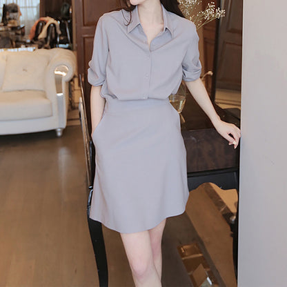 Robe chemise boutonnée classique pour femme Chic und Stil