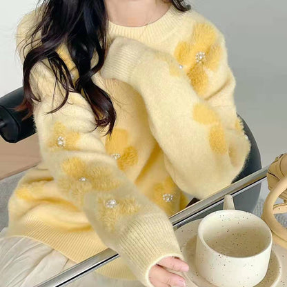 Pull en tricot douillet pour femme avec accents de perles Chic und Stil