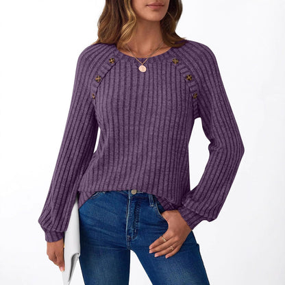 Pull en tricot pour femmes avec détails en bouton et design structuré Chic und Stil