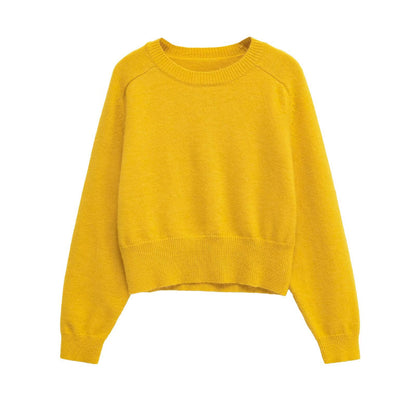 Pull cropped à la mode pour femmes en maille douce Chic und Stil