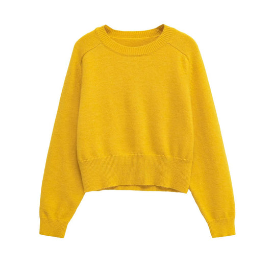 Pull cropped à la mode pour femmes en maille douce Chic und Stil