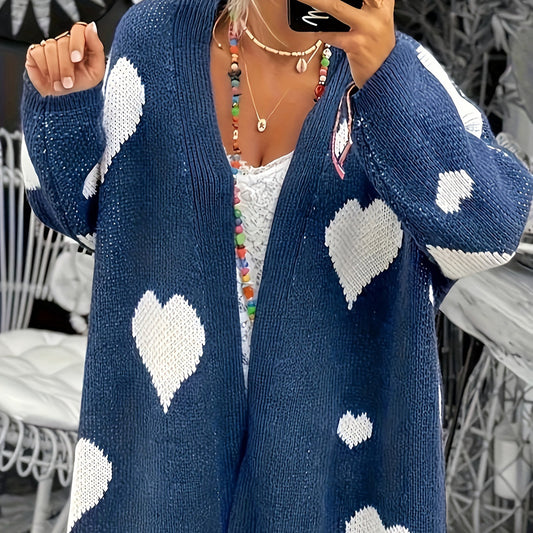 Veste en tricot pour femmes avec design en cœur et coupe décontractée Chic und Stil