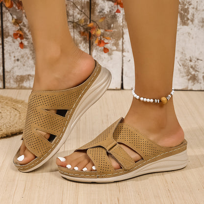 Sandales Rembourrées Confort Perforées pour Femmes Chic und Stil