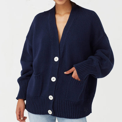 Dames Gros Tricot Cardigan Chic und Stil