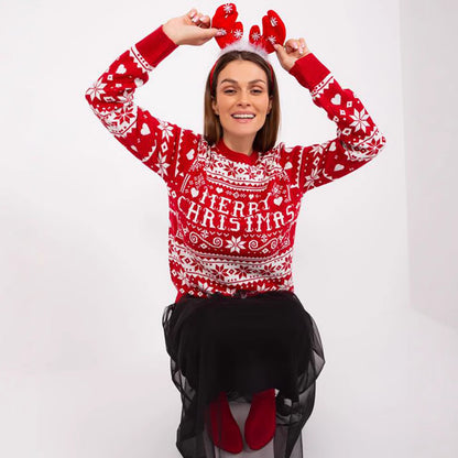 Pull en tricot pour femmes avec motif festif et doux pour Noël Chic und Stil