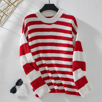 Pull décontracté à rayures pour femmes avec tricot structuré doux Chic und Stil