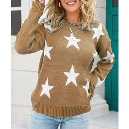 Dames Pull tendance avec motif d'étoiles et coupe décontractée Chic und Stil