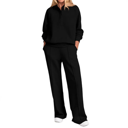 Chic and Style loose leisure pants and women's polo shirt